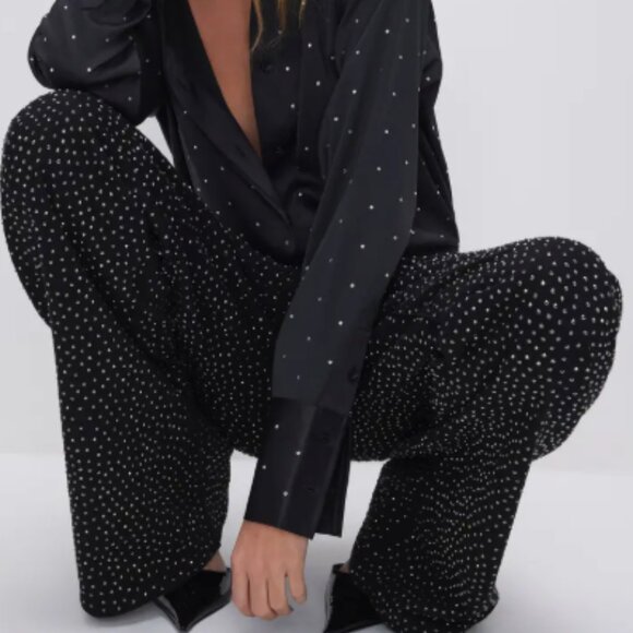 Good American Good Ease Relaxed Rhinestone Sparkle Jeans Size 0/25 - Picture 1 of 7